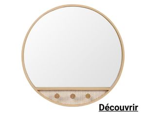 miroir en cannage rond