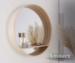 miroir de salle de bain avec tablette