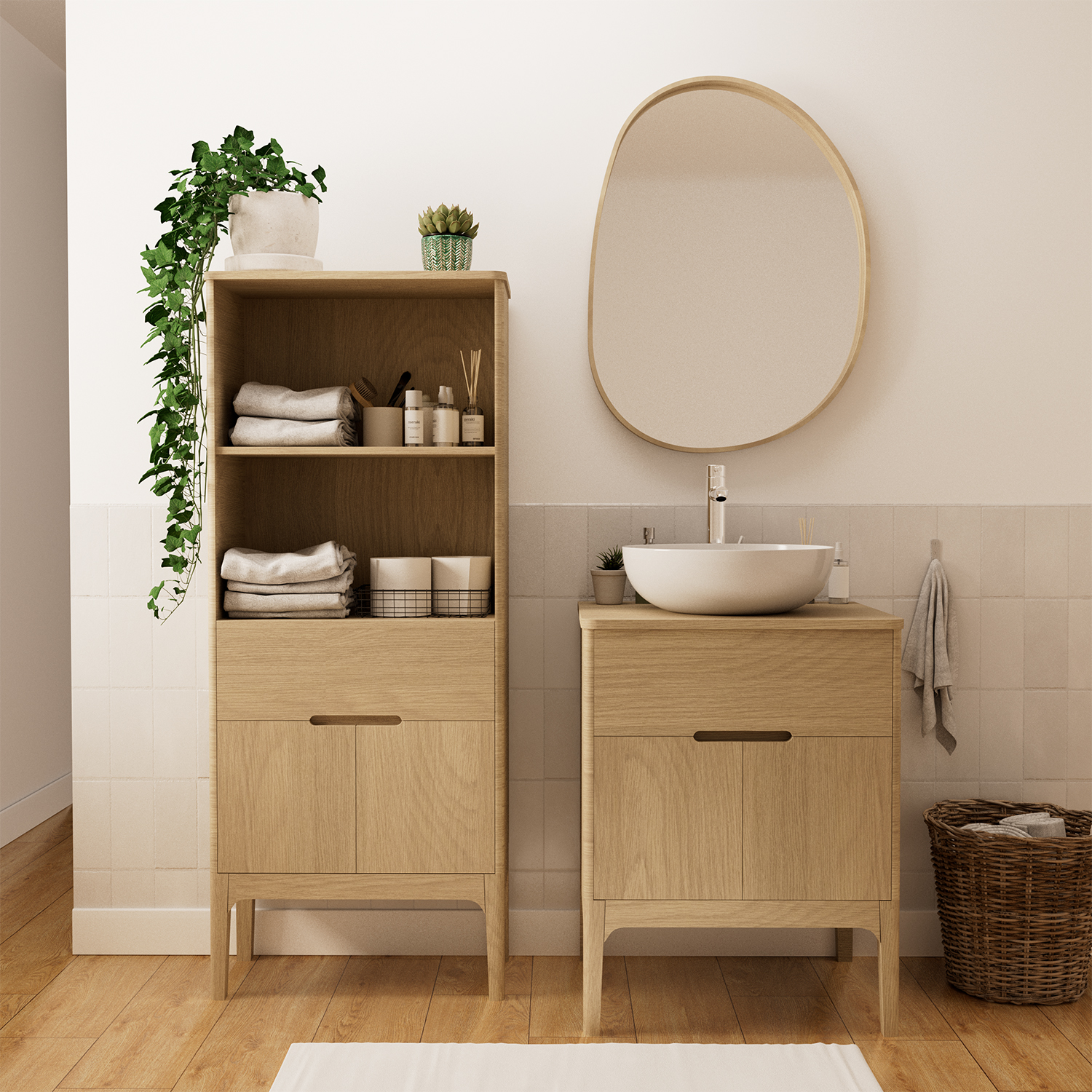 Le meuble de salle de bain en bois : une matière naturelle à adopter